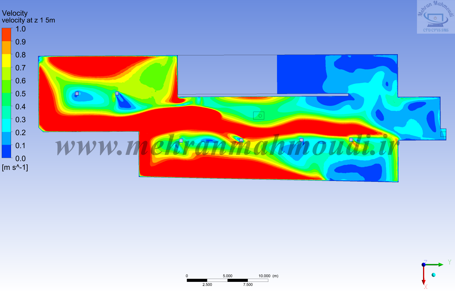انتخاب چیدمان بهینه جت فن ها در پارکینگ با تحلیل CFD