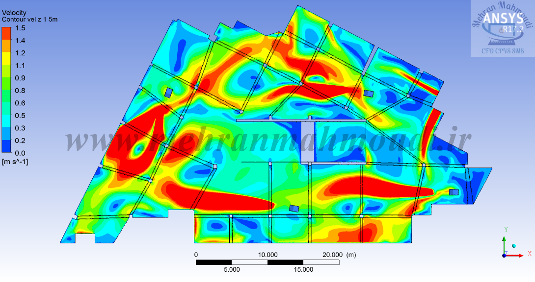 انتخاب چیدمان بهینه جت فن ها در پارکینگ با تحلیل CFD
