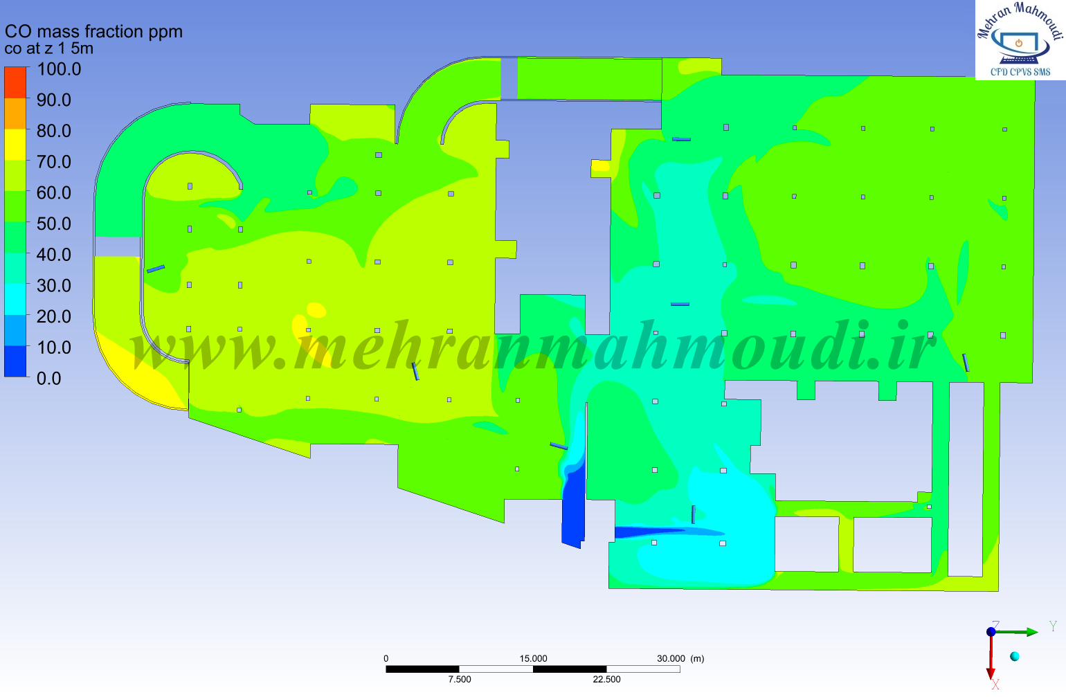مدلسازی CFD سیستم تهویه پارکینگ