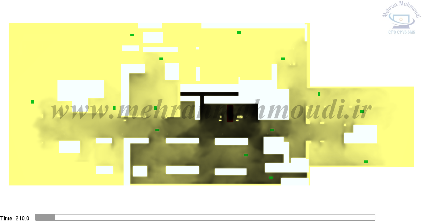 شبیه سازی حریق در پارکینگ با نرم افزار پایروسیم