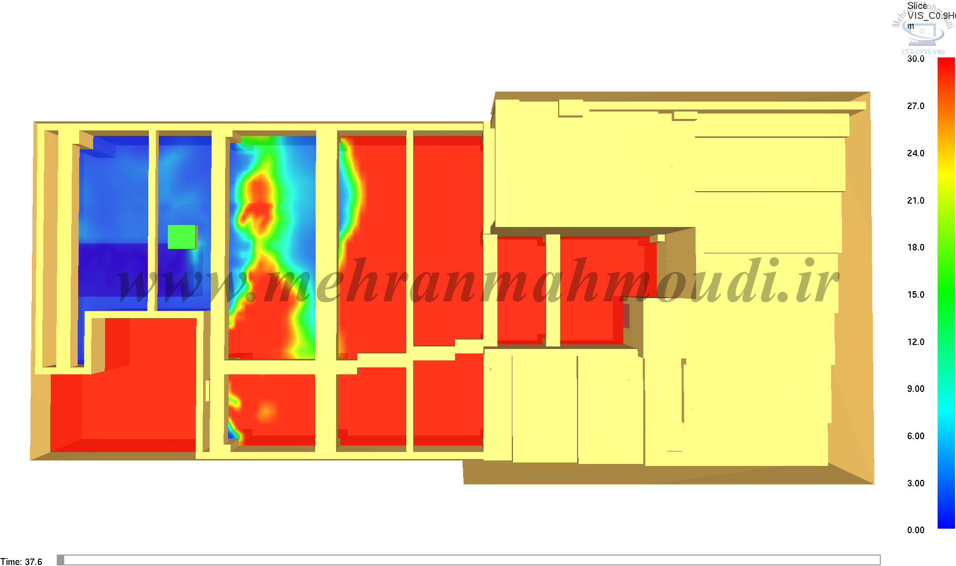 مدلسازی آتش در پارکینگ با نرم افزار CFD