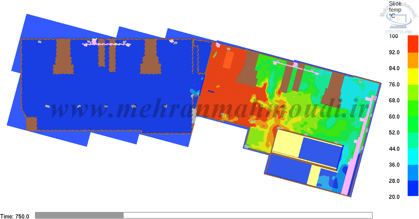 مدلسازی آتش در پارکینگ با نرم افزار پایروسیم