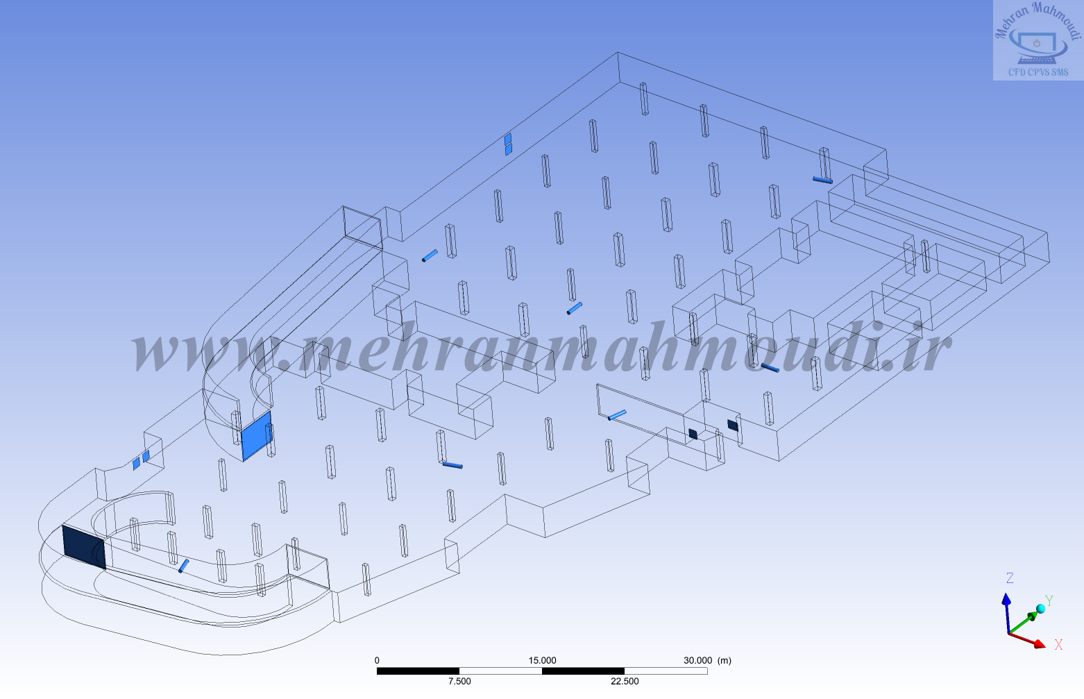 شبیه سازی CFD سیستم تهویه پارکینگ
