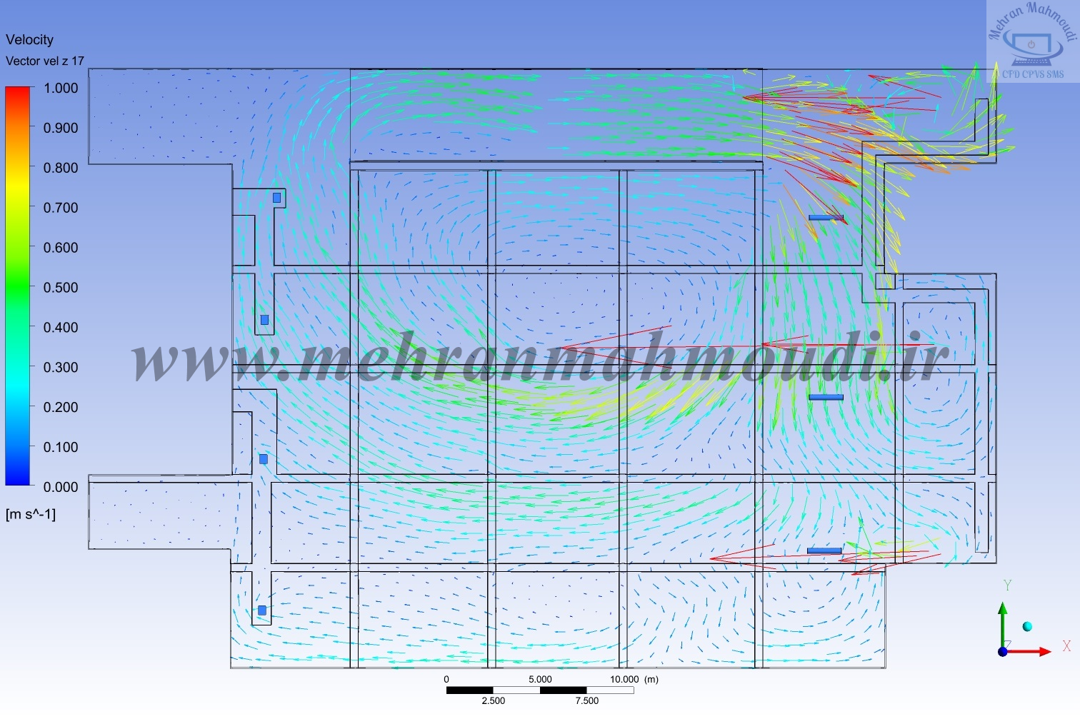 انتخاب چیدمان بهینه جت فن ها در پارکینگ با تحلیل CFD