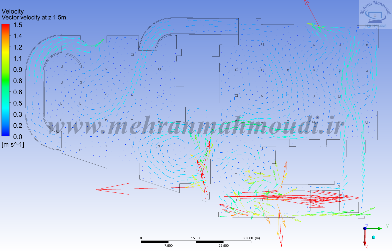انتخاب چیدمان بهینه جت فن ها در پارکینگ با تحلیل CFD