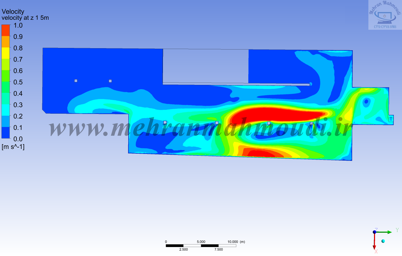 مدلسازی دینامیک سیالات محاسباتی سیستم تهویه پارکینگ