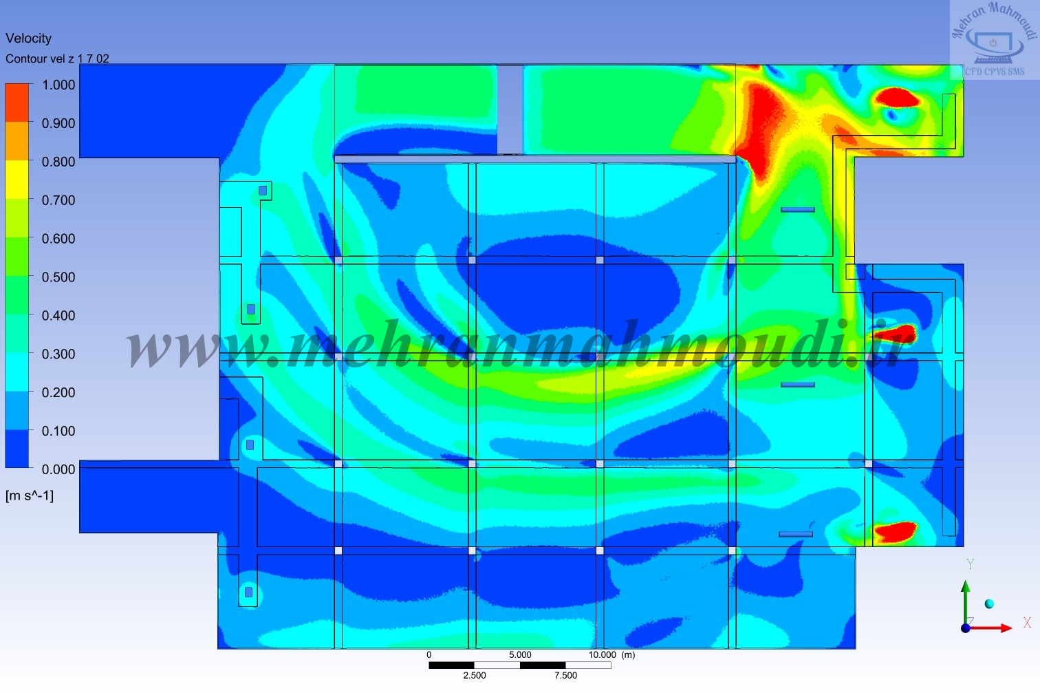 مدلسازی دینامیک سیالات محاسباتی سیستم تهویه پارکینگ