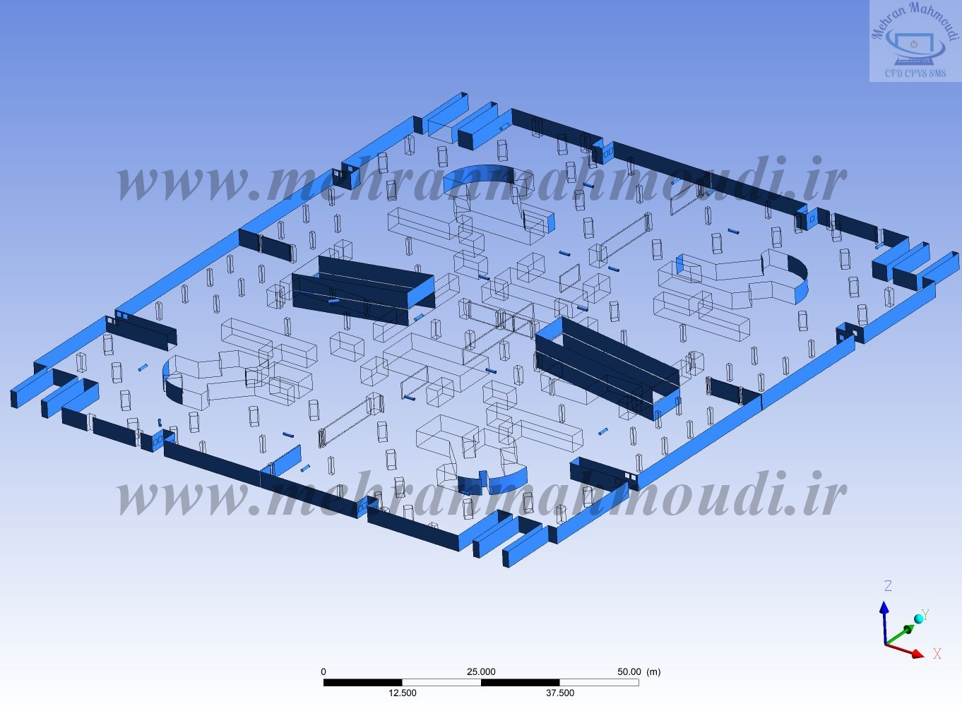 شبیه سازی CFD سیستم تهویه پارکینگ